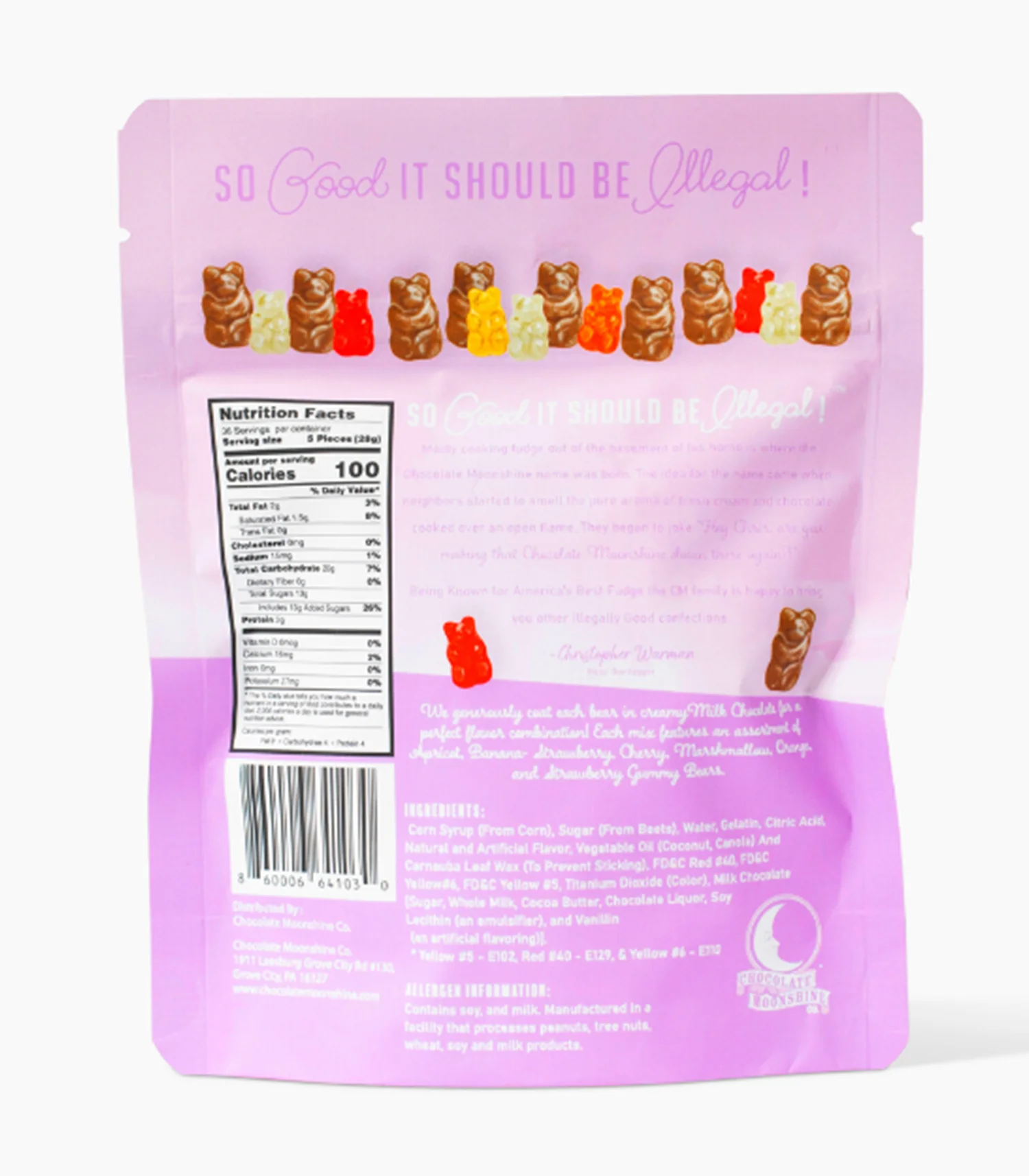 Chocolate Covered Gummy Bears - Snacking Bag - Image 3